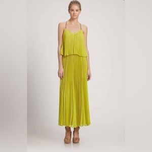 BCBGMAXAZRIA Joelle Dark Lime Maxi Dress